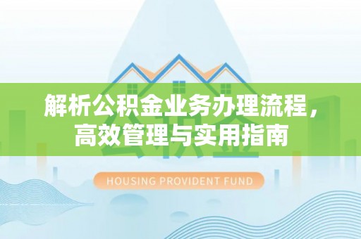 鸟松解析公积金业务办理流程，高效管理与实用指南
