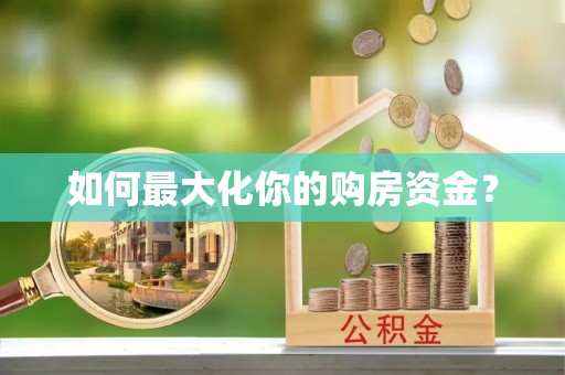 鸟松如何最大化你的购房资金？