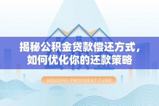 鸟松揭秘公积金贷款偿还方式，如何优化你的还款策略