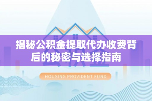 鸟松揭秘公积金提取代办收费背后的秘密与选择指南
