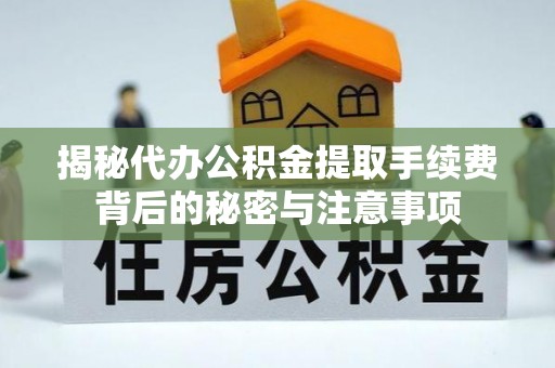 鸟松揭秘代办公积金提取手续费背后的秘密与注意事项